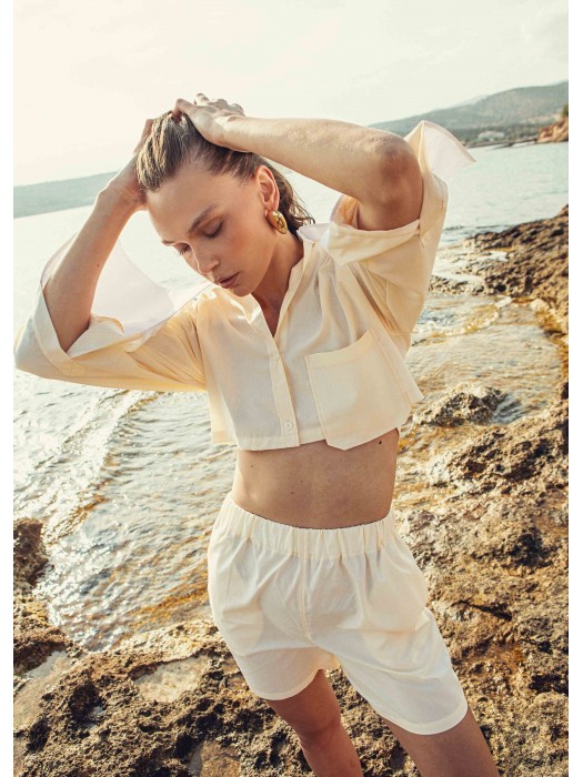 LEMON ZEST CROPPED SHIRT