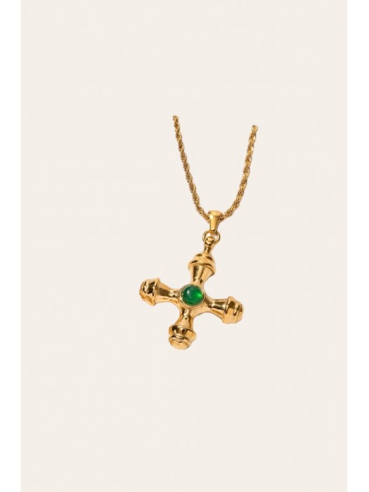 HARTLEY CROSS NECKLACE GREEN