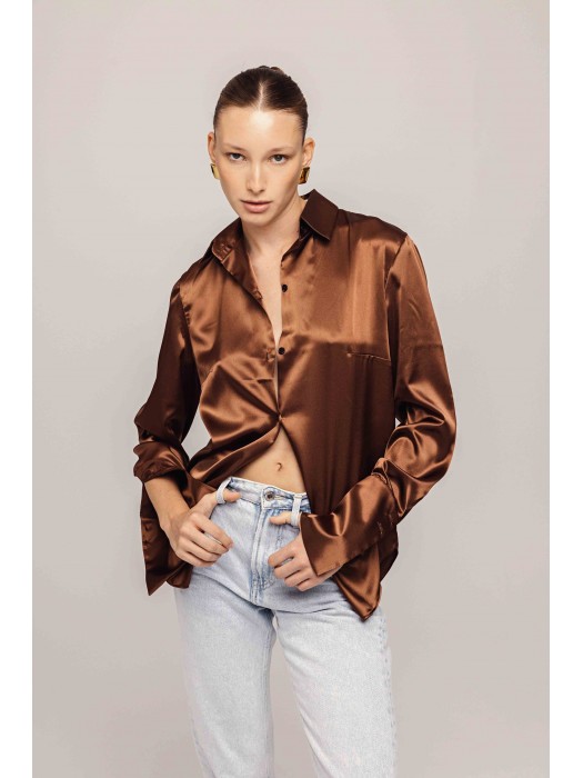 MOCHA SILK SHIRT