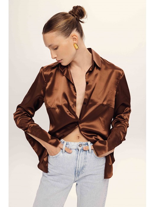 MOCHA SILK SHIRT