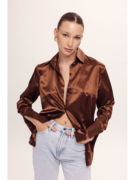 MOCHA SILK SHIRT