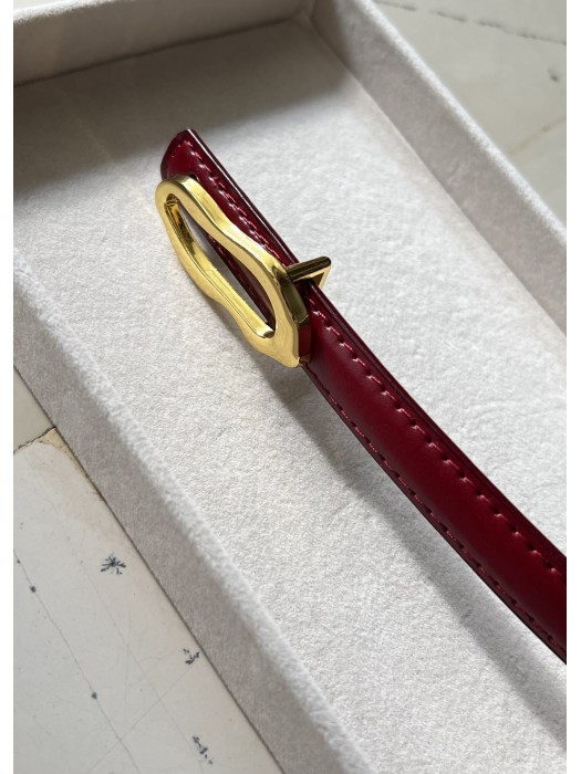 BURGUNDY GENUINE LEATHER BELT