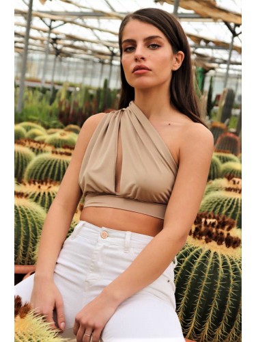BEIGE/GOLD 'HARMONY' CROP TOP 